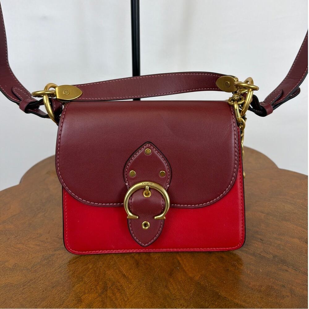 NWT COACH Burgundy Red Leather Crossbody Handbag Purse Satchel h2080-02449